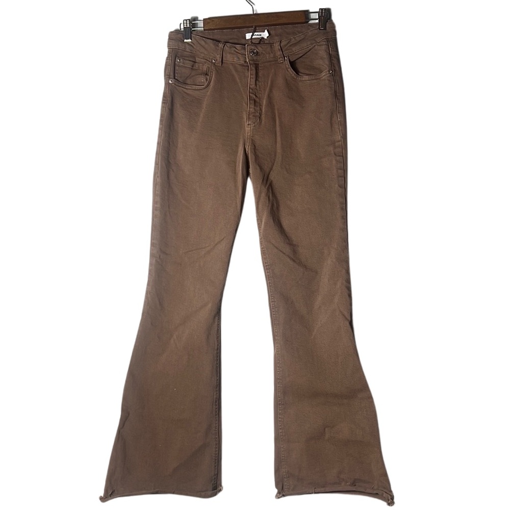 Garage High Rise Flare Jeans in Brown